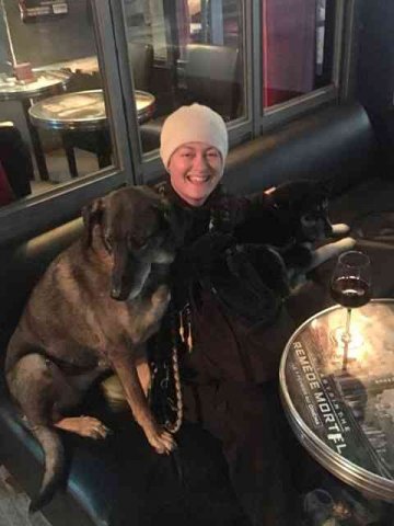 Nikki, Jennie and Celeste enjoying an 'evening out together', on their journey from Barcelona to Poole in Dorset, England.